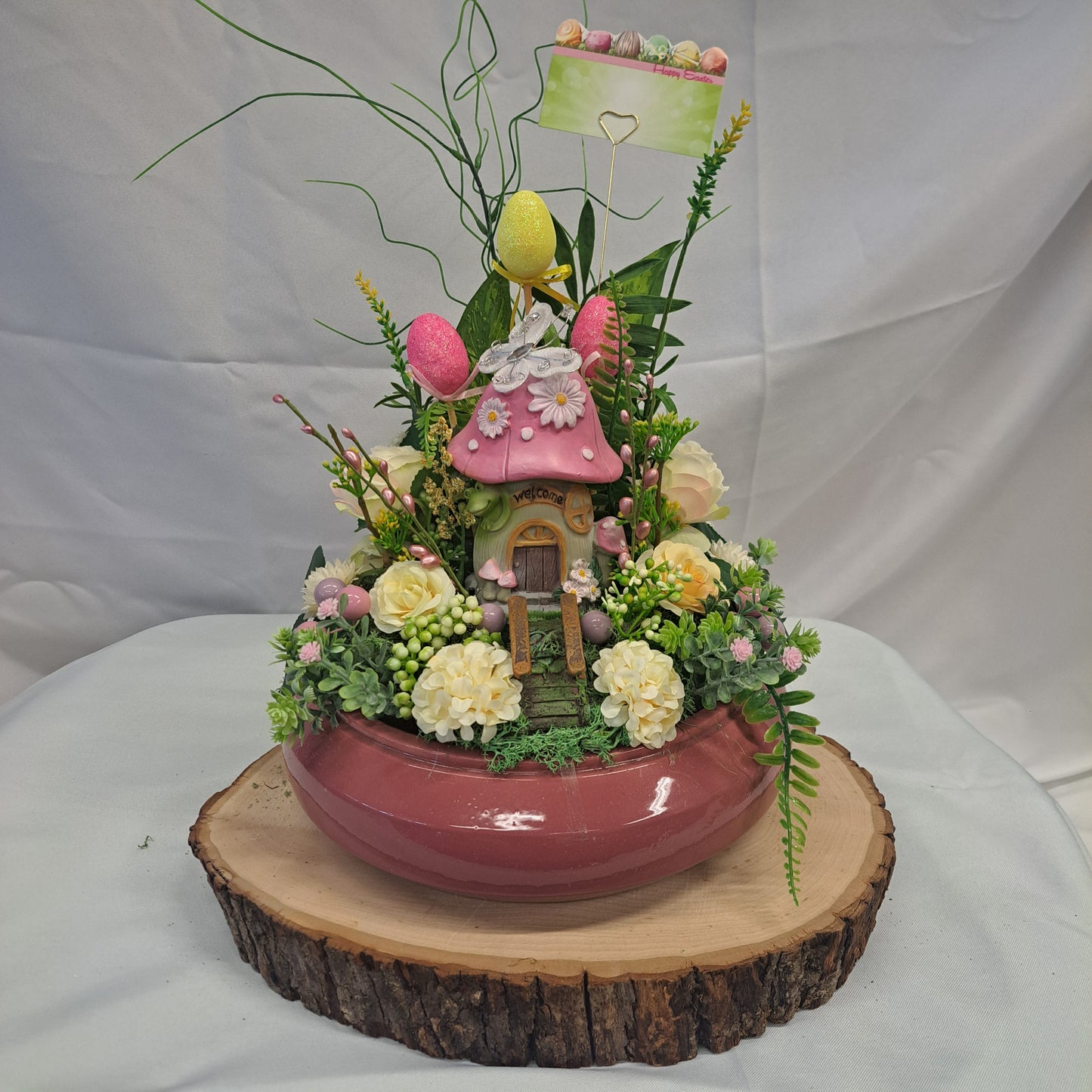 Everlasting Comfort - Small Bouquet - Silk Flowers-Easter Garden Centerpiece